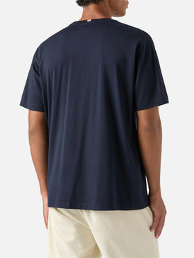 Marineblaues T-Shirt aus blue Arnott Baumwolle mit It's Spritz O'Clock-Stickerei 