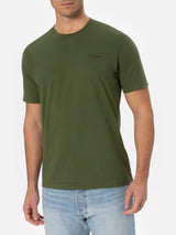 T-shirt da uomo verde militare Arnott con ricamo St. Barth