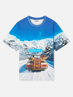 Weißes Arnott T-Shirt aus warmer Baumwolle mit Allover-Print | Special edition 