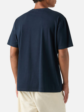 T-shirt Arnott blu navy in cotone con monogramma SB Legacy