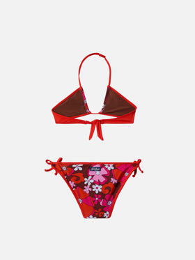 Aryanna bandeau bikini with retro flower print