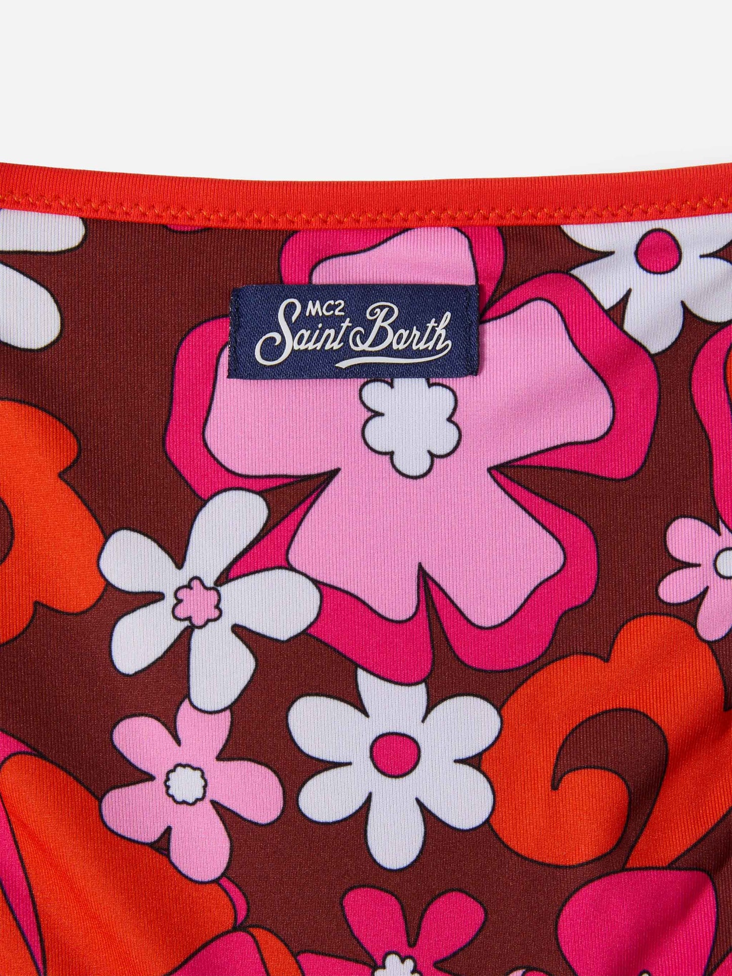 Aryanna bandeau bikini with retro flower print