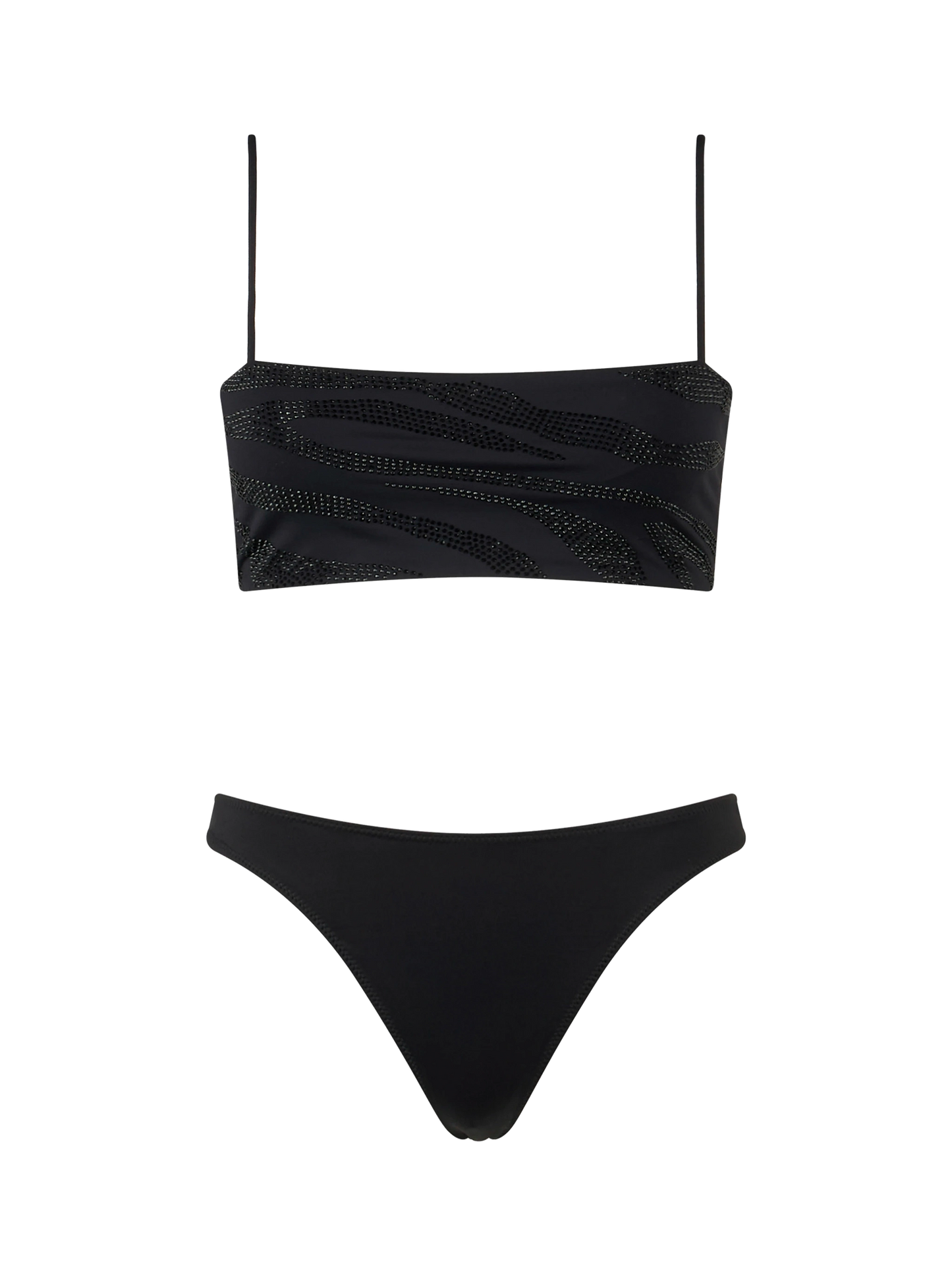 Zebra-Bandeau-Bikini für Damen Athena Naomi mit Strasssteinen
