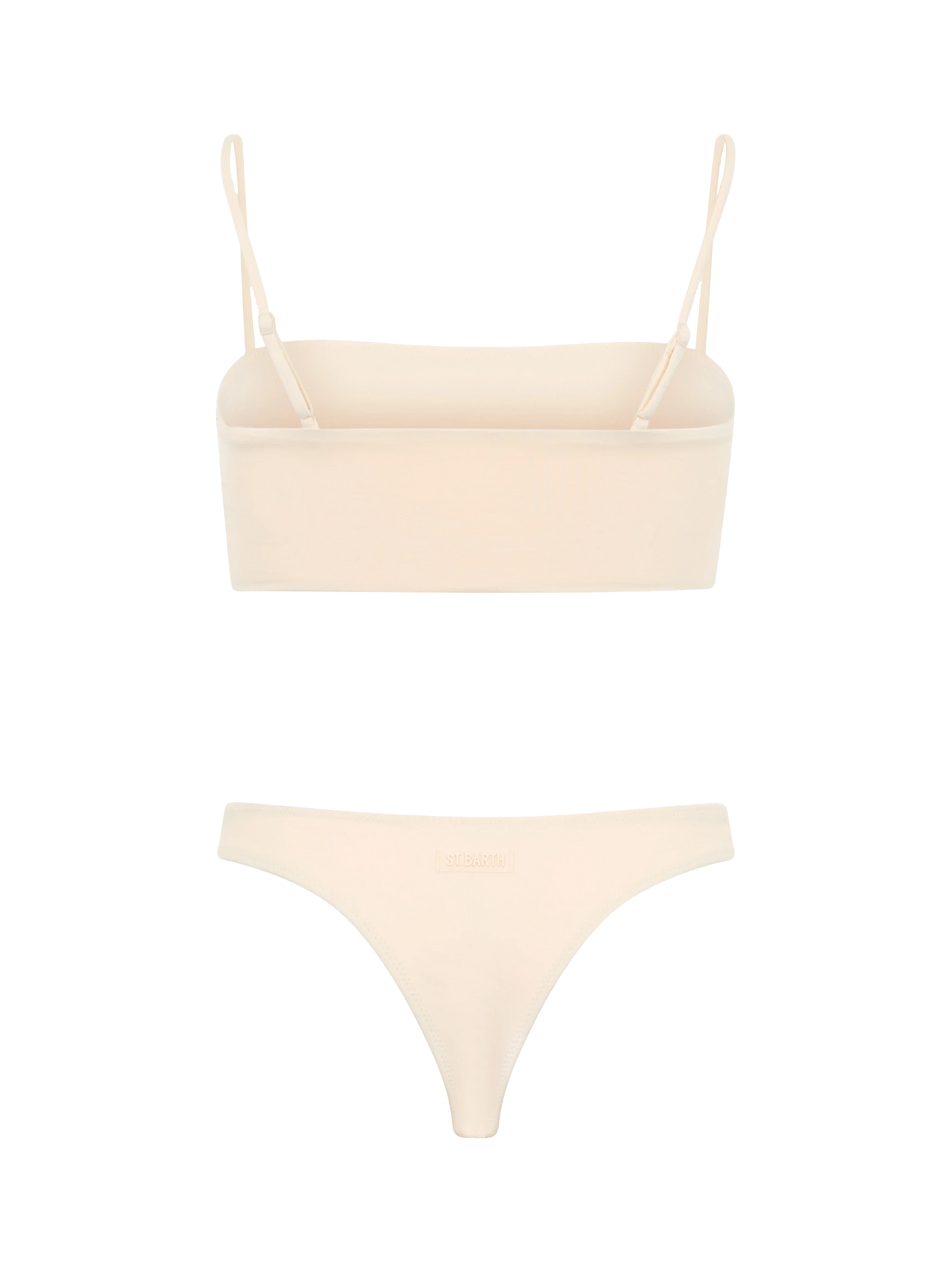 Woman beige bandeau bikini Athena Naomi with rhinestones