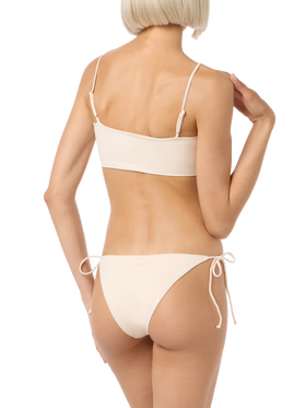 Woman beige bandeau bikini Athena Virgo with rhinestones