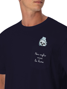 Cotton t-shirt Austin with embroidery and watch print