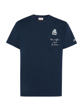 Cotton t-shirt Austin with embroidery and watch print