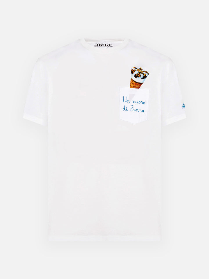 T-Shirt aus Cornetto-Baumwolle mit Stickerei | Algida® Sonderedition