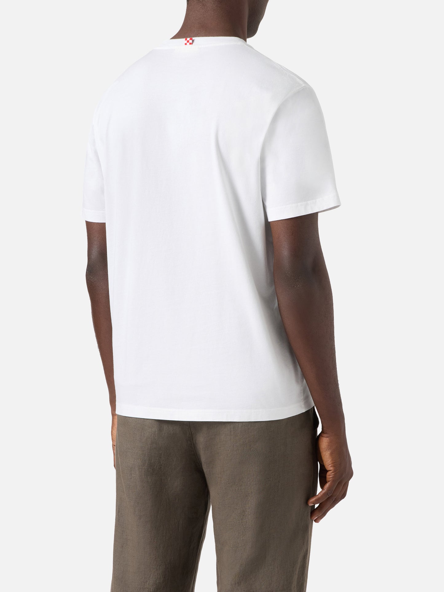 T-shirt Austin bianca con orologio e ricamo Golden Hour