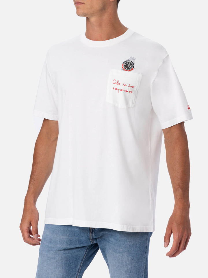 Baumwoll-T-Shirt Austin mit Stickerei und Uhrendruck