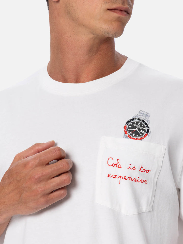 Baumwoll-T-Shirt Austin mit Stickerei und Uhrendruck