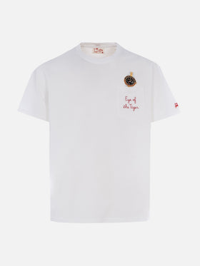 Cotton t-shirt Austin with embroidery and watch print