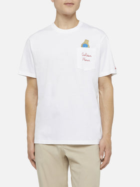 Cotton t-shirt Austin with embroidery and watch print