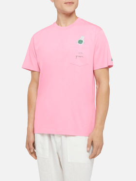 Baumwoll-T-Shirt Austin mit Stickerei und Uhrendruck