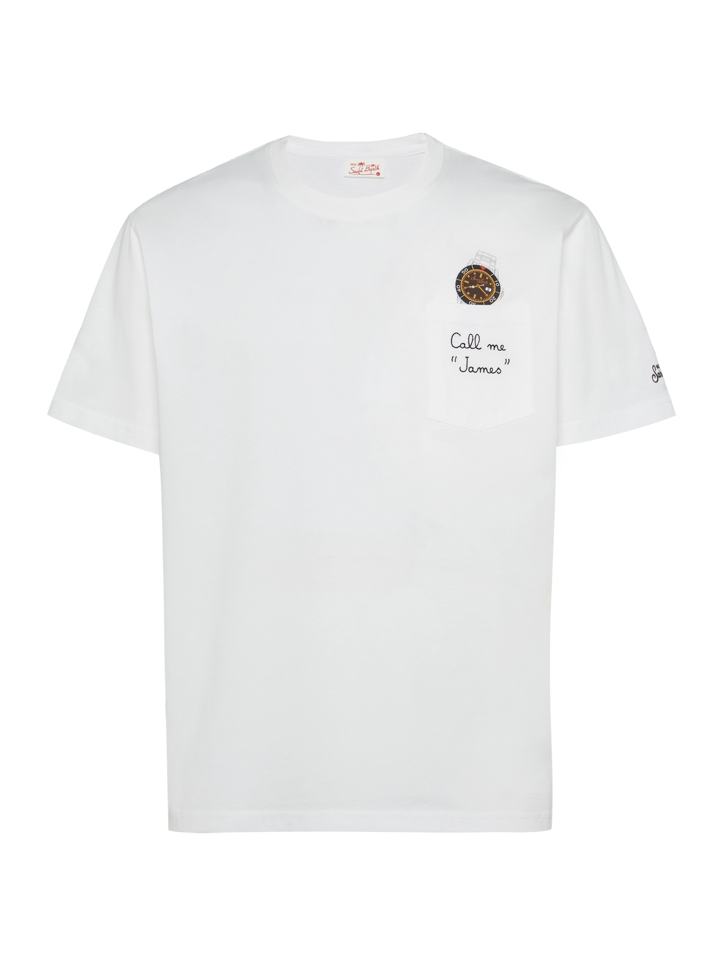 Cotton t-shirt Austin with embroidery and watch print