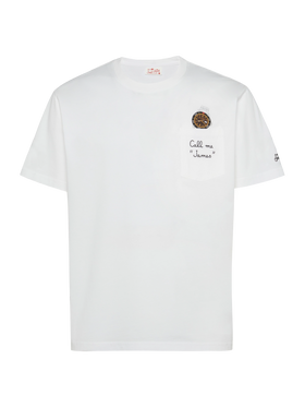 Cotton t-shirt Austin with embroidery and watch print
