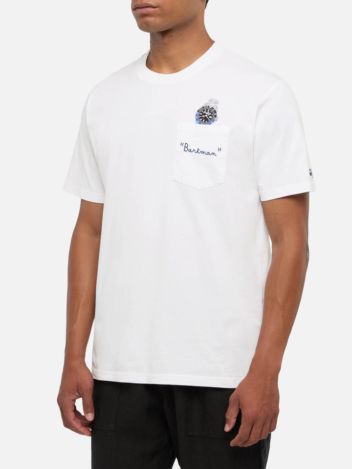Baumwoll-T-Shirt Austin mit Stickerei und Uhrendruck