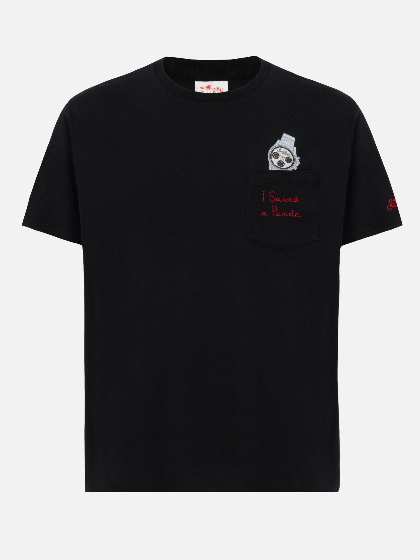 Baumwoll-T-Shirt Austin mit Stickerei und Uhrendruck
