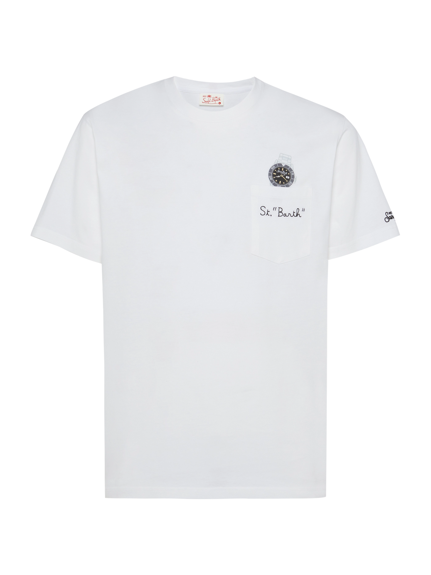 Cotton t-shirt Austin with embroidery and watch print
