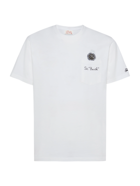 Cotton t-shirt Austin with embroidery and watch print