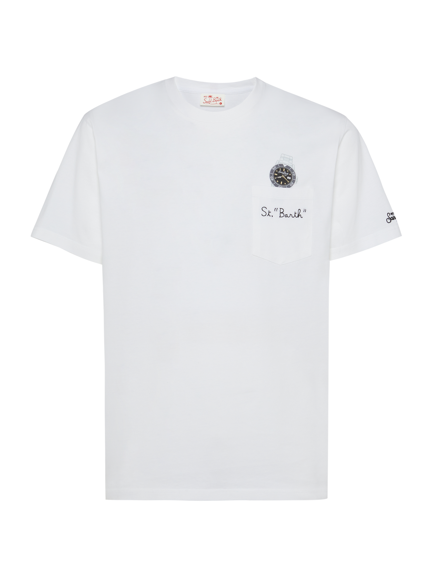 Cotton t-shirt Austin with embroidery and watch print