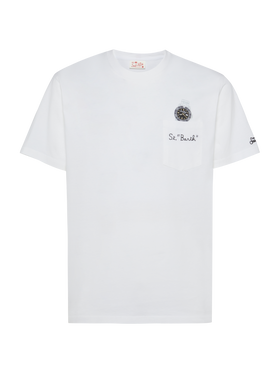 Cotton t-shirt Austin with embroidery and watch print