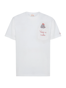 Cotton t-shirt Austin with embroidery and watch print