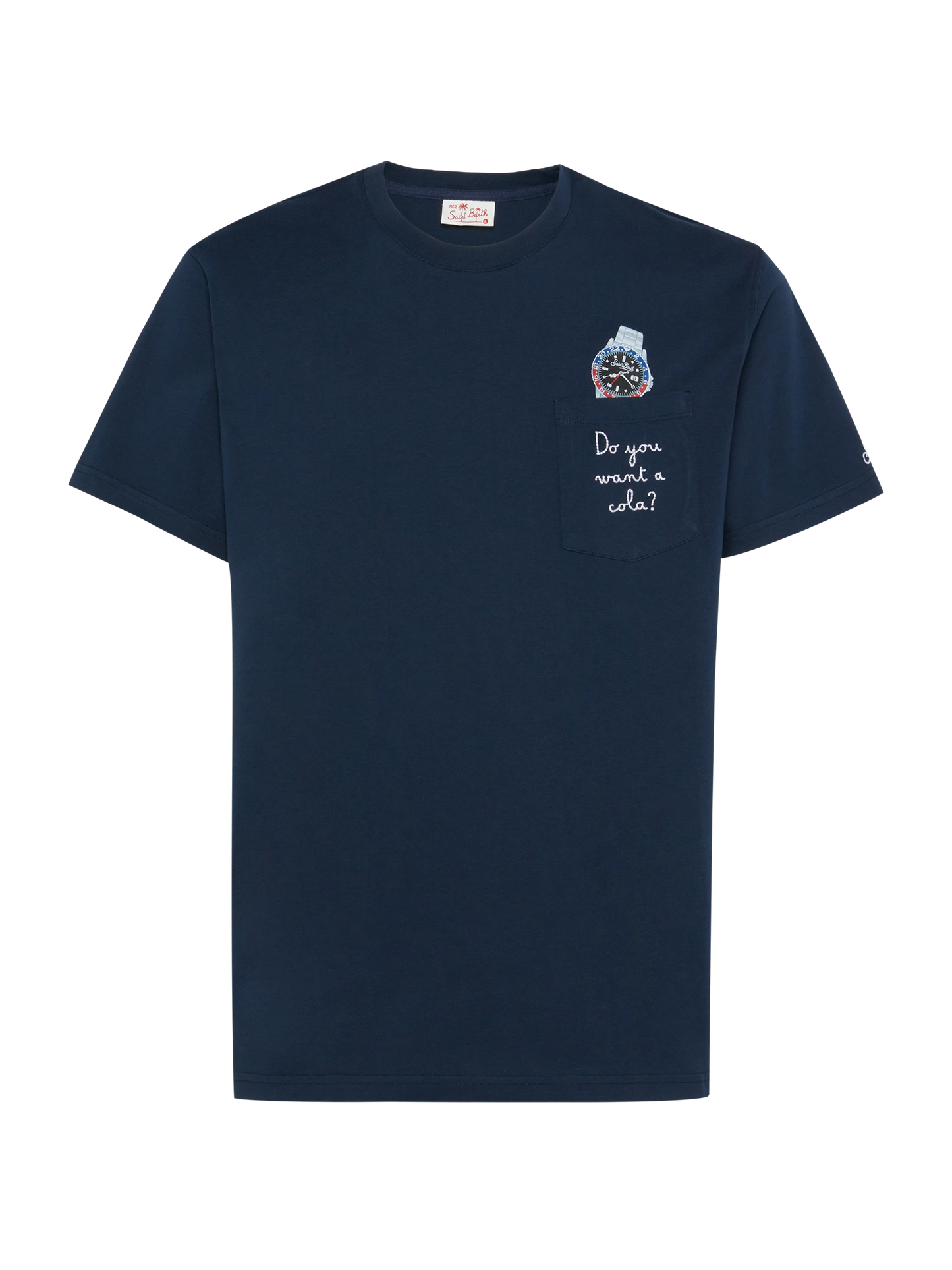 Cotton t-shirt Austin with embroidery and watch print