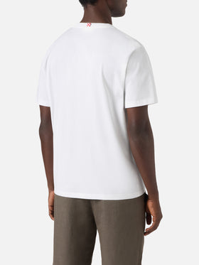 White Austin T-shirt with Sardine illustration