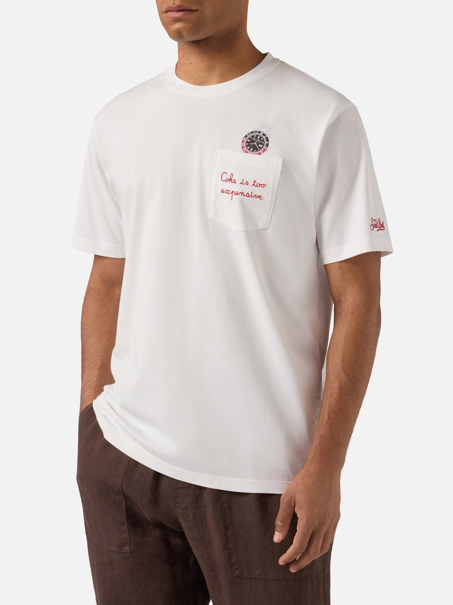 T-shirt Austin en coton avec broderie et imprimé montre 