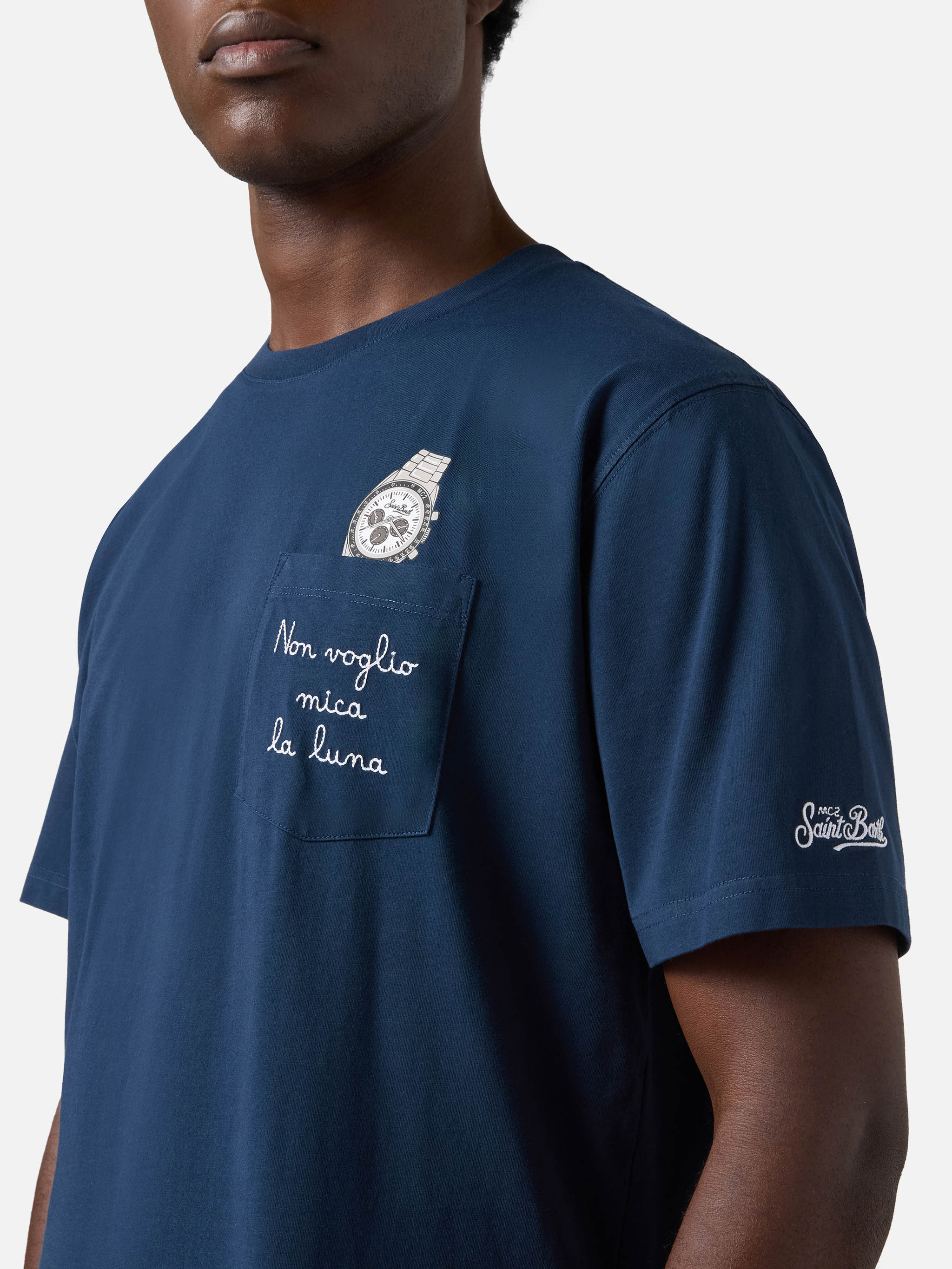 Blue Austin t-shirt with watch and Non Voglio Mica La Luna