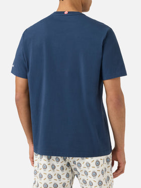 T-shirt Austin blu con orologio e ricamo My Reseller Is Different