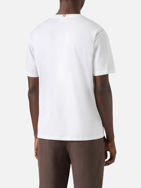 White Austin t-shirt with watch and Wimbledon Addicted embroidery