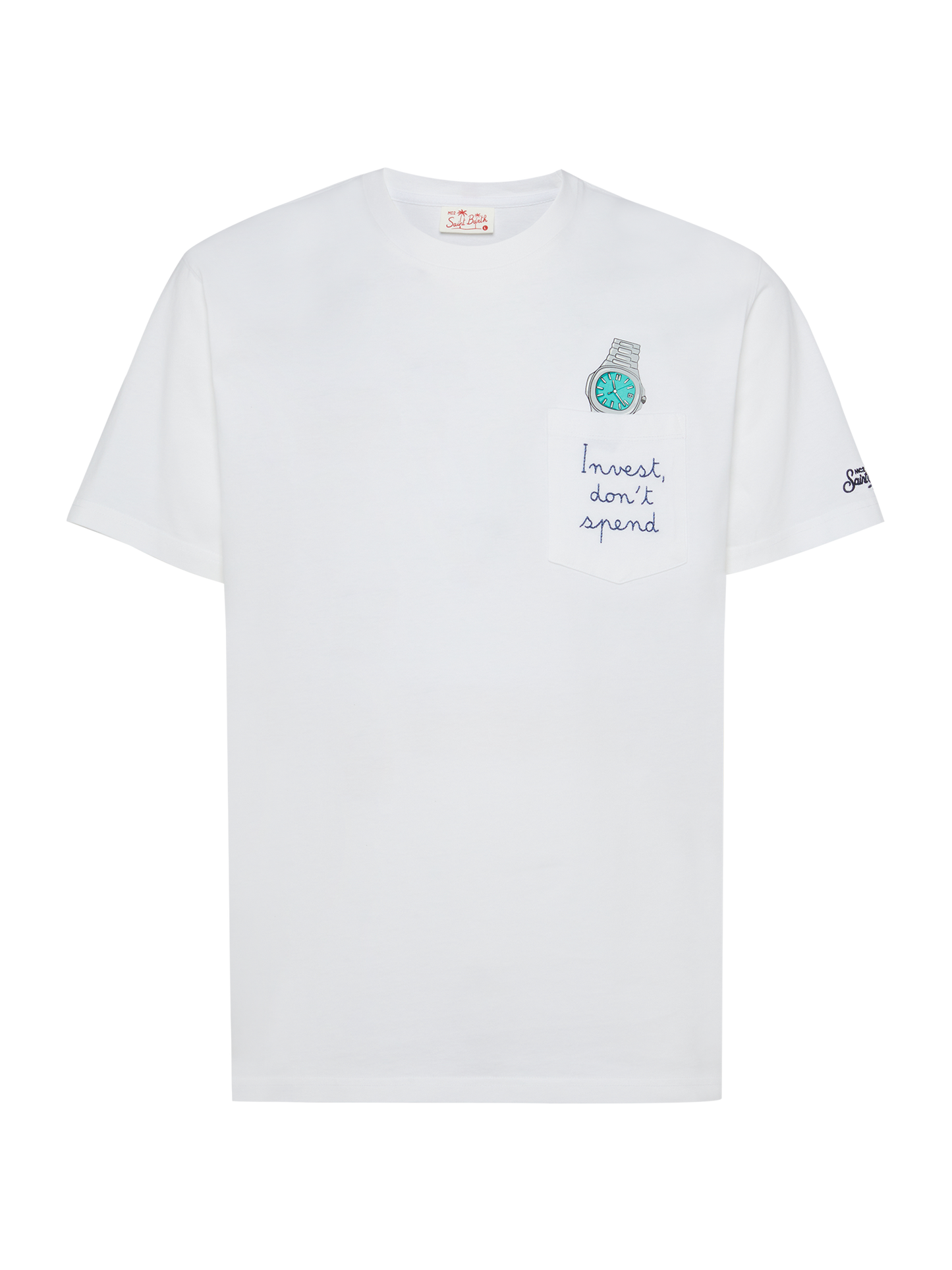 Baumwoll-T-Shirt Austin mit Stickerei und Uhrendruck
