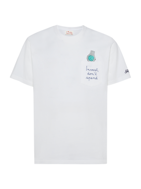 Baumwoll-T-Shirt Austin mit Stickerei und Uhrendruck