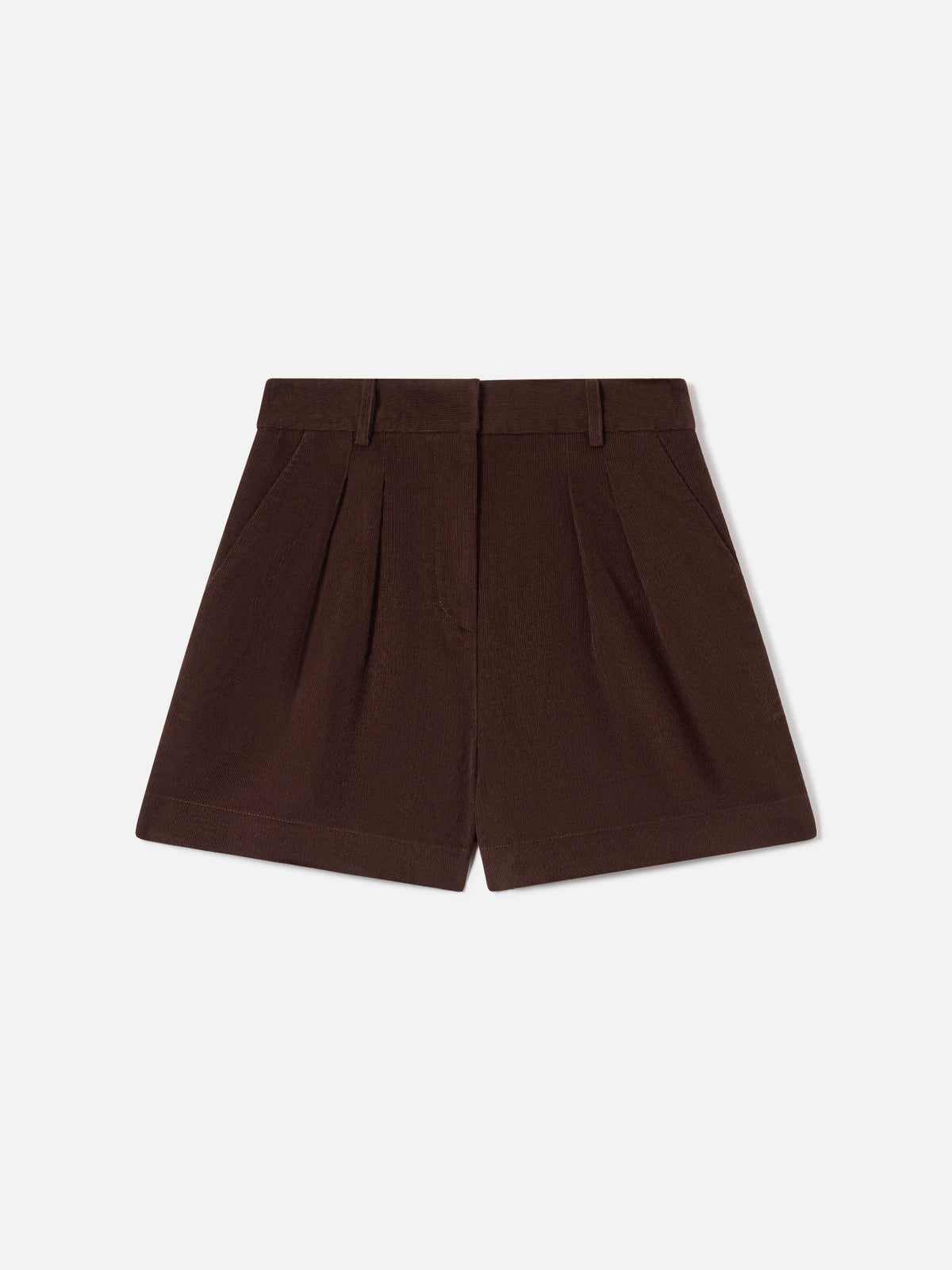 Shorts Aya marrone scuro in velluto a coste di cotone