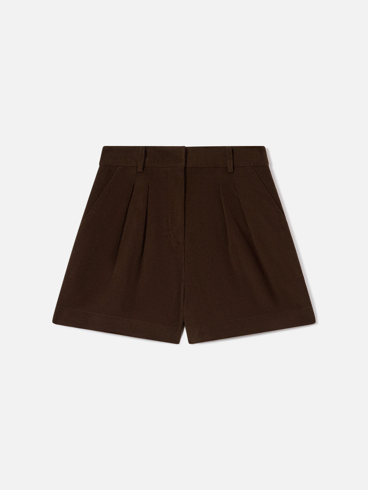 Shorts Aya marrone scuro in velluto a coste di cotone