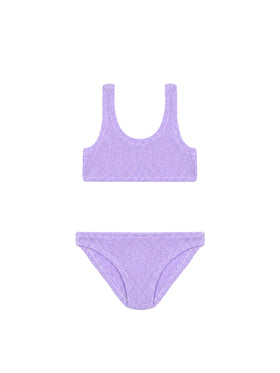 Lilafarbener klassischer Crinkle-Bralette-Bikini Baker 