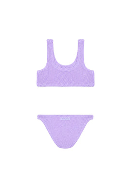 Lilafarbener klassischer Crinkle-Bralette-Bikini Baker 
