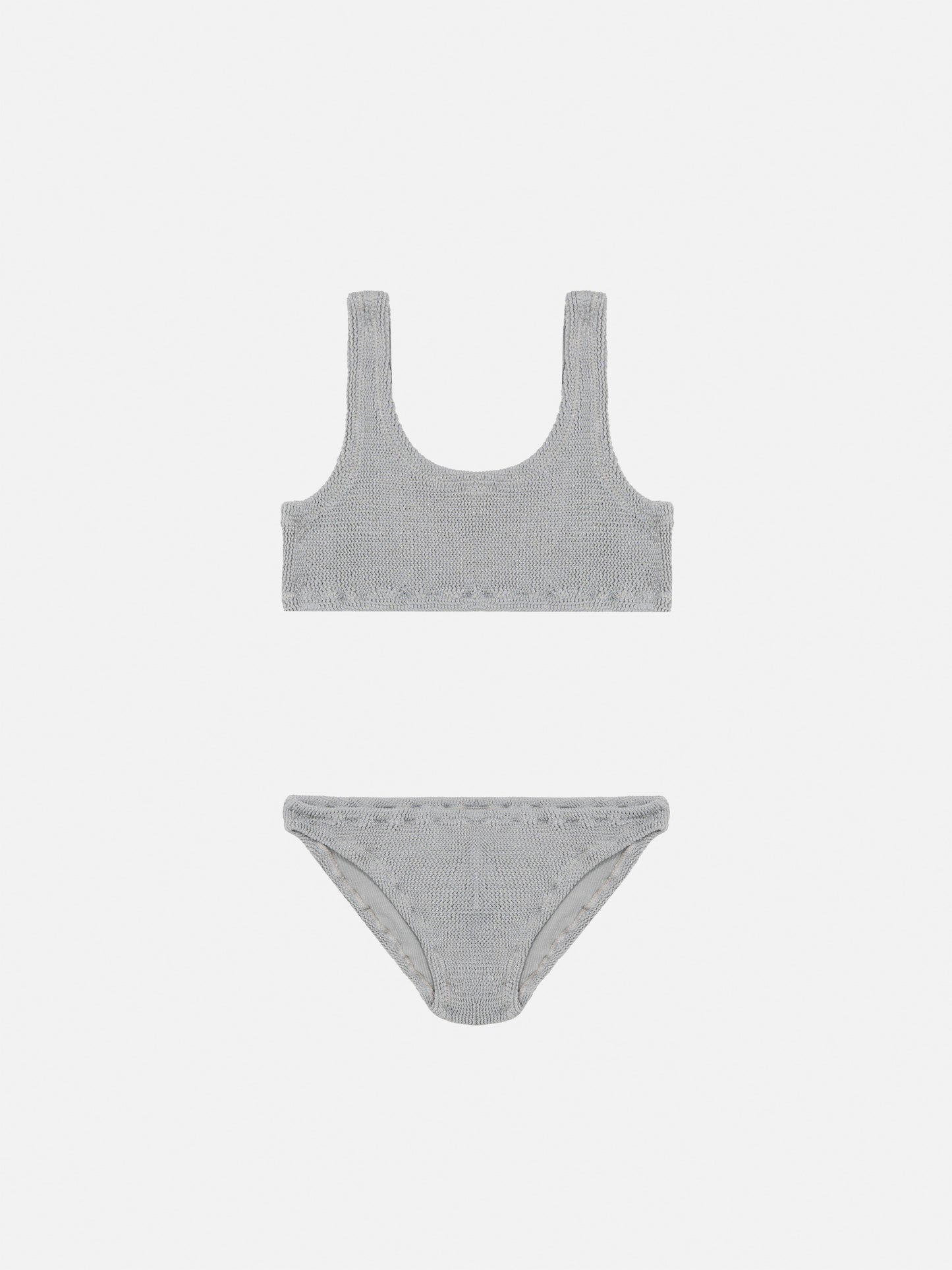 Bikini a triangolo Baker in crinkle lurex argento