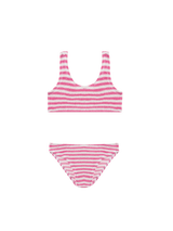 Bikini a triangolo Baker in crinkle a righe rosa