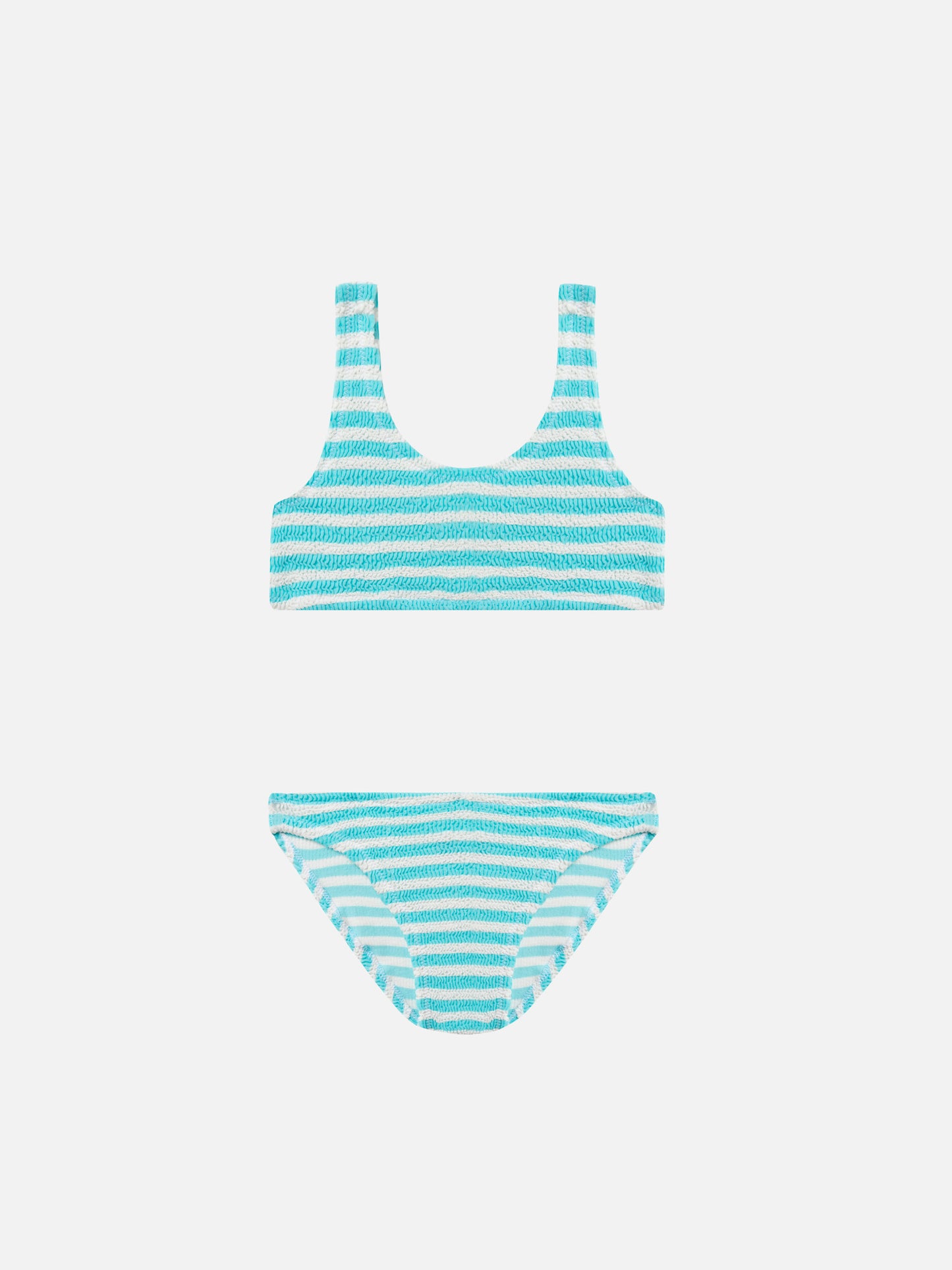 Bikini a triangolo Baker in crinkle a righe verde acqua