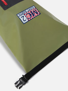Backpack Aqua backpack in green solid-color PVC with printed logo