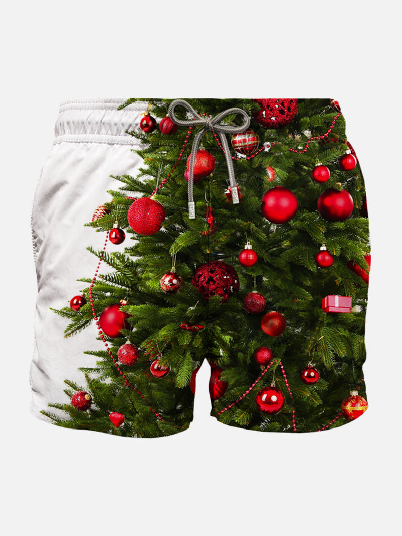 Christmas tree photographic print swimshorts