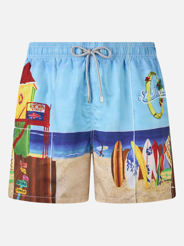 Saint Barth Lorient photographic print swim shorts