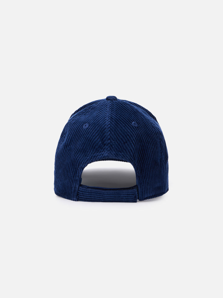 Navy blue corduroy ball cap Baseball with embroidered logo - MC2 Saint Barth