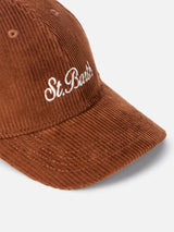 Camel corduroy ball cap Baseball with embroidered logo