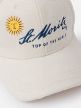 Wooly white ball cap Baseball with St. Moritz logo | ST. MORITZ TOP OF THE WORLD SPECIAL EDITION