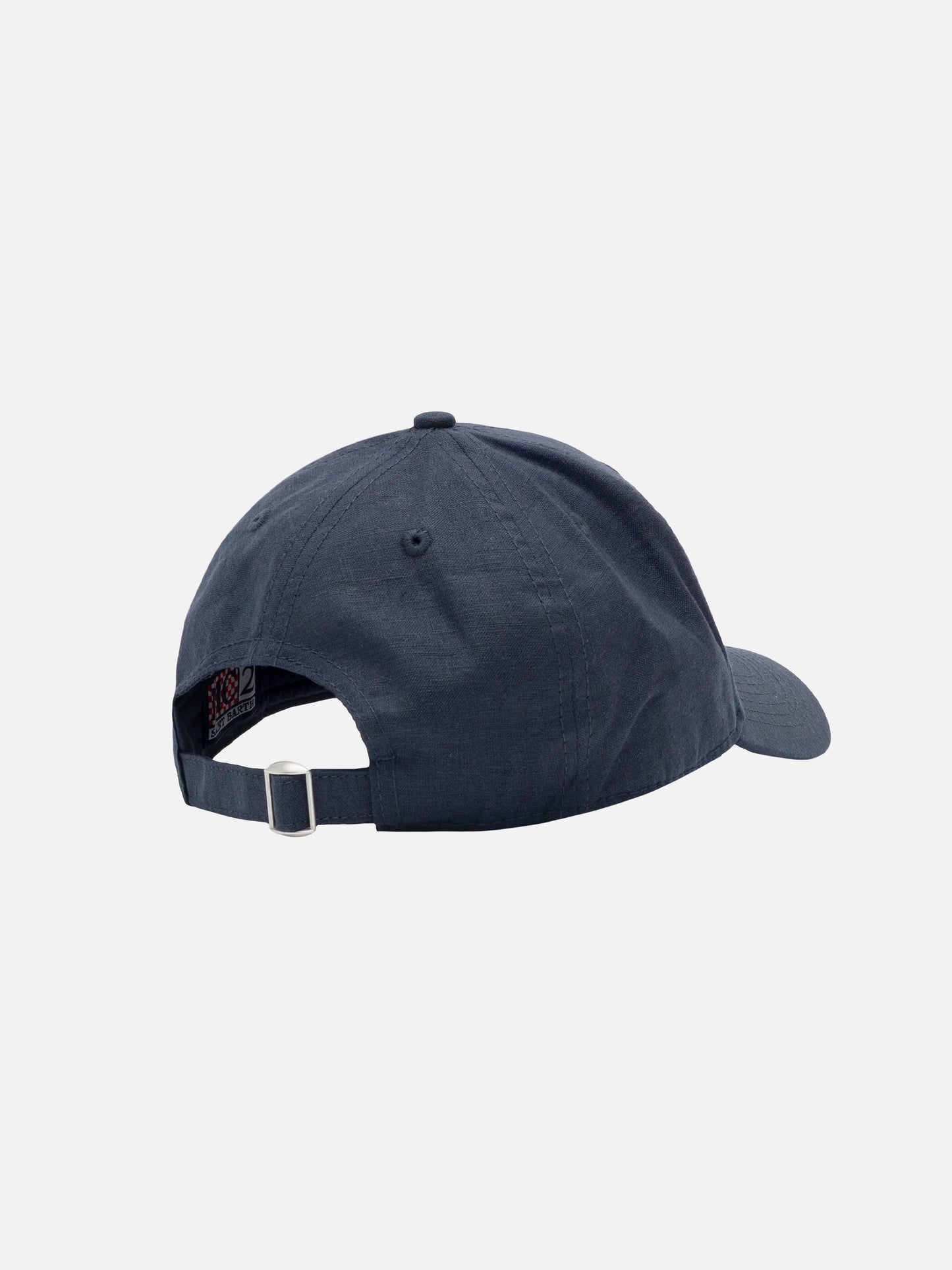 Baseball cap with visor in navy blue linen vintage