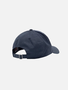 Baseball cap with visor in navy blue linen vintage